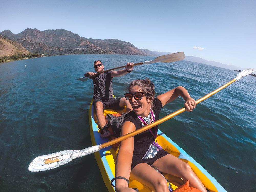 Kayaking lake Atitlan