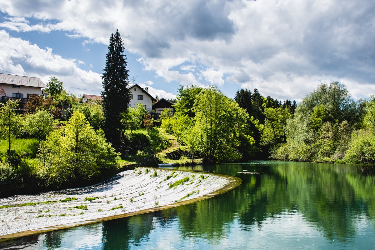 Dam at Krka river, Zagradec Slovenia