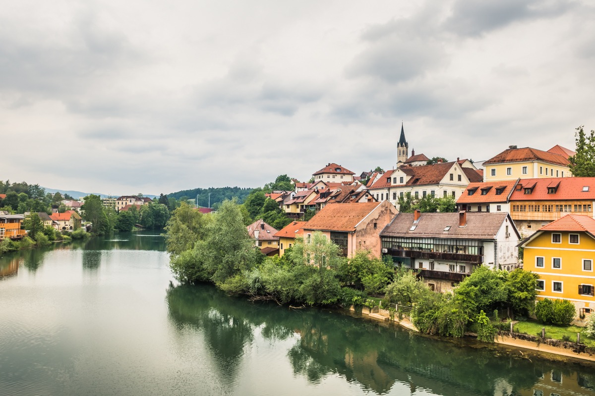 Novo mesto Slovenia, view from the birdge