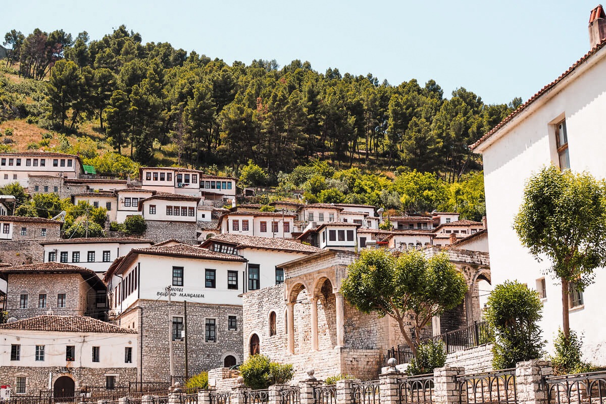 Old houses in Berat city in Albania, a UNESCO heritage site