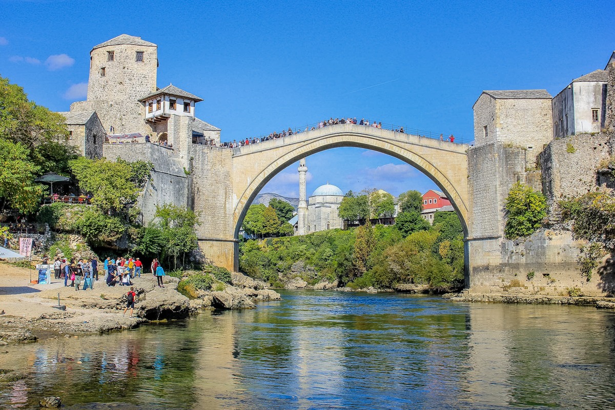 Old bridge in Mostar (Bosnia and Herzegovina), one of the highlights of a trip through the Balkans